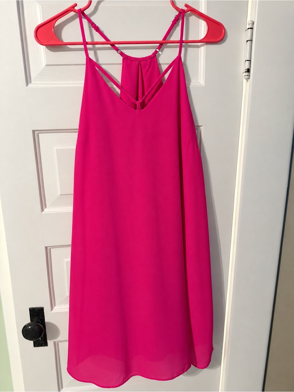 Doe & Rae Hot Pink Strappy Mini Dress